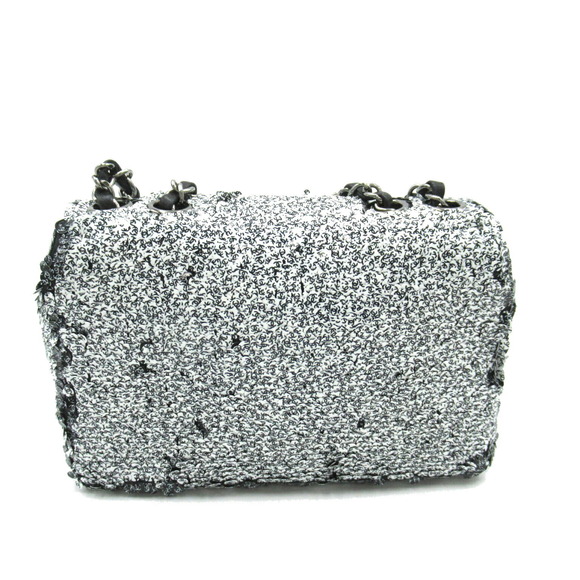 Chanel Black Chain Shoulder White Bag Sequin - Picture 1 of 10